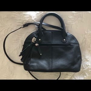 Black Leather Tignanello Bag Convertible